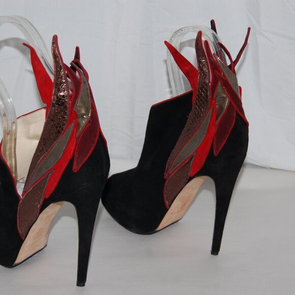 EU37/US7❤️Brian Atwood Suede Leather High Heel Platform Ankle Boots Bootie ITALY - Picture 12 of 15